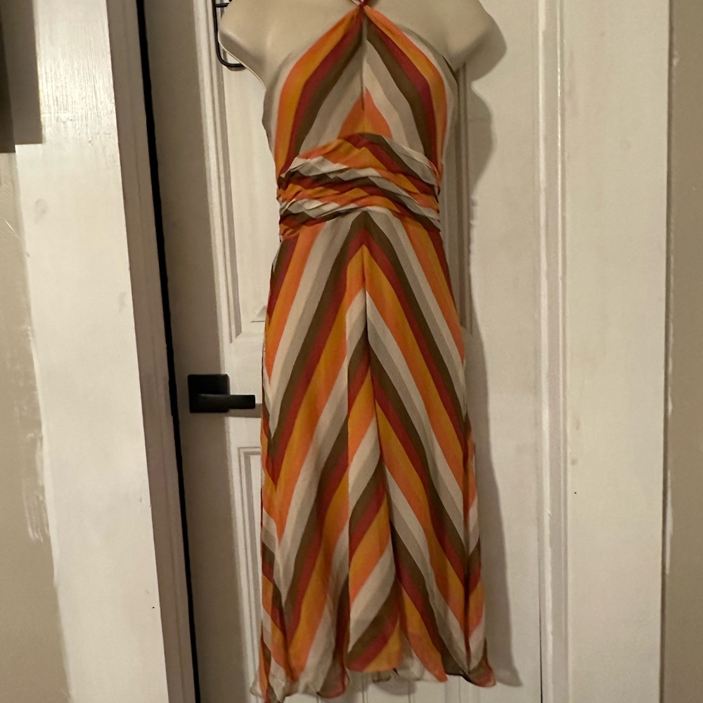 BCBG Fully lined halter sundress worn once dress sz 2